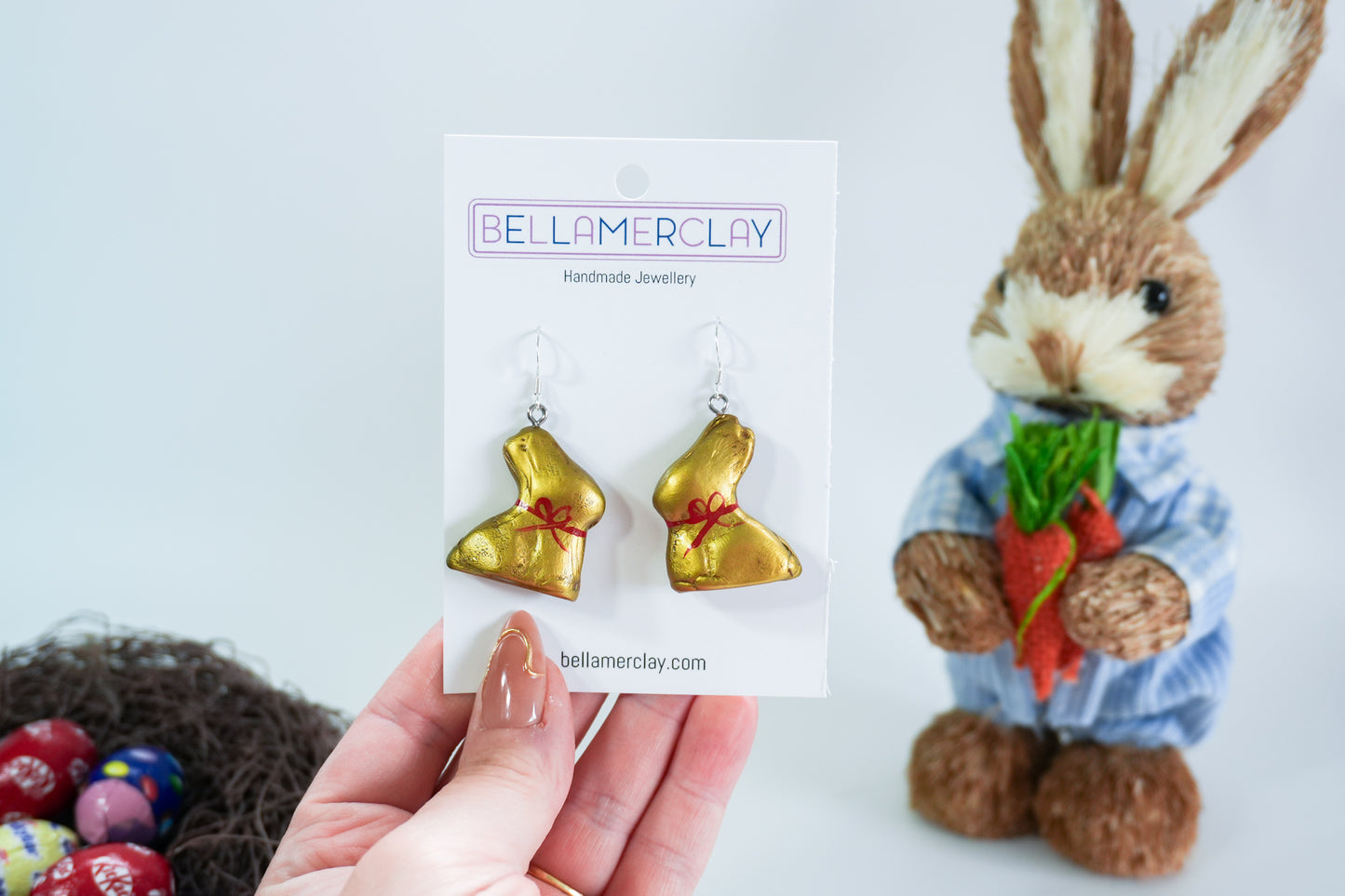 Gold Chocolate Bunny Earrings