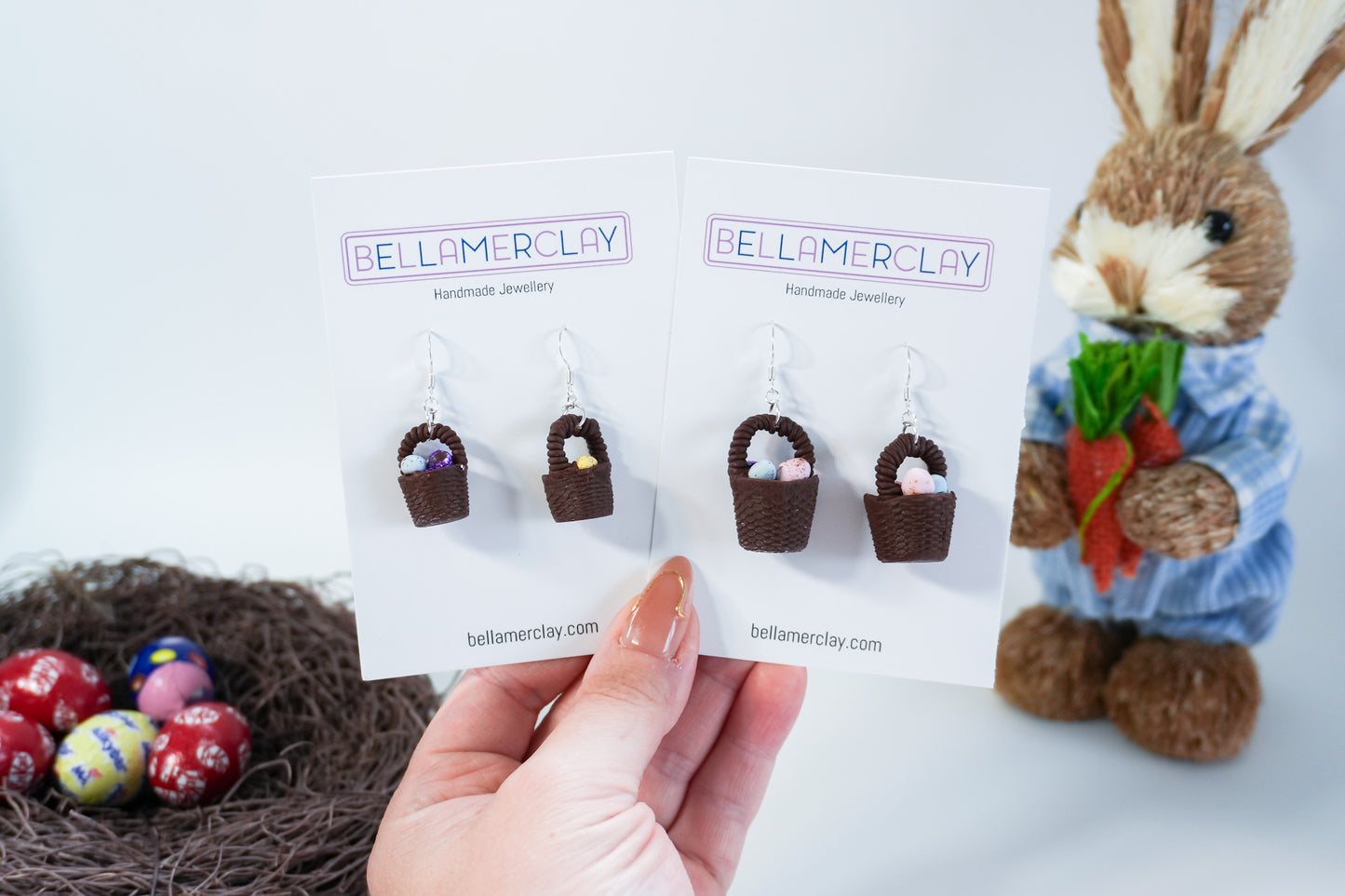 3D Egg Backet Earrings