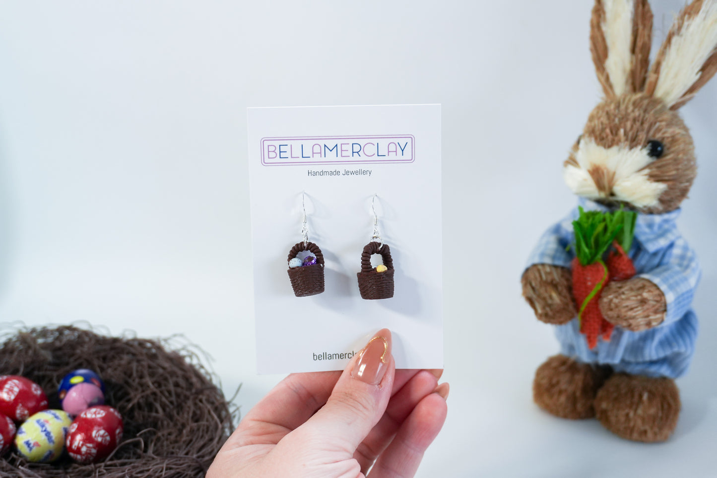 3D Egg Backet Earrings