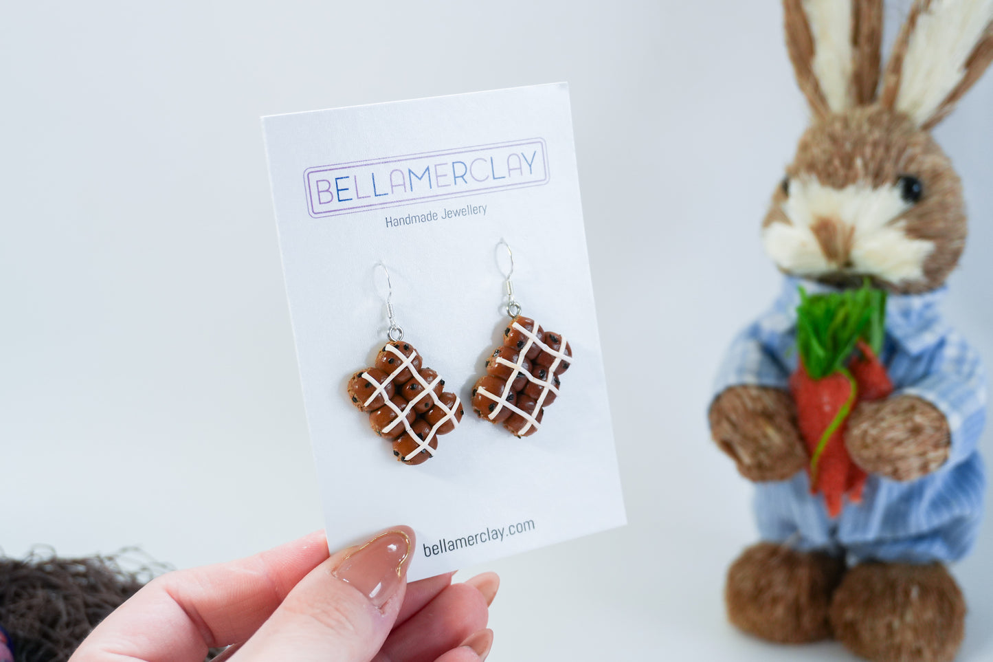 6 Pack of Hot Cross Bun Earrings