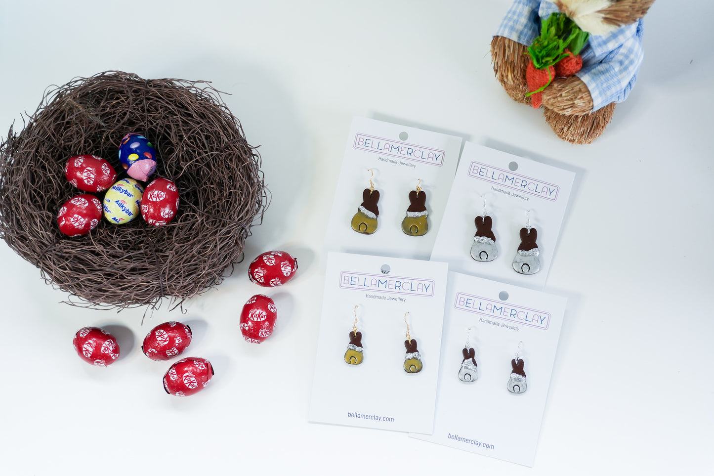 Half Foiled Bunny Earrings