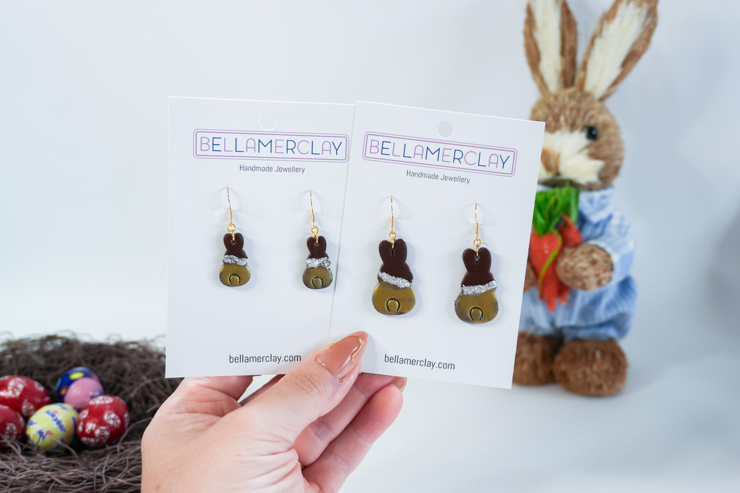 Half Foiled Bunny Earrings