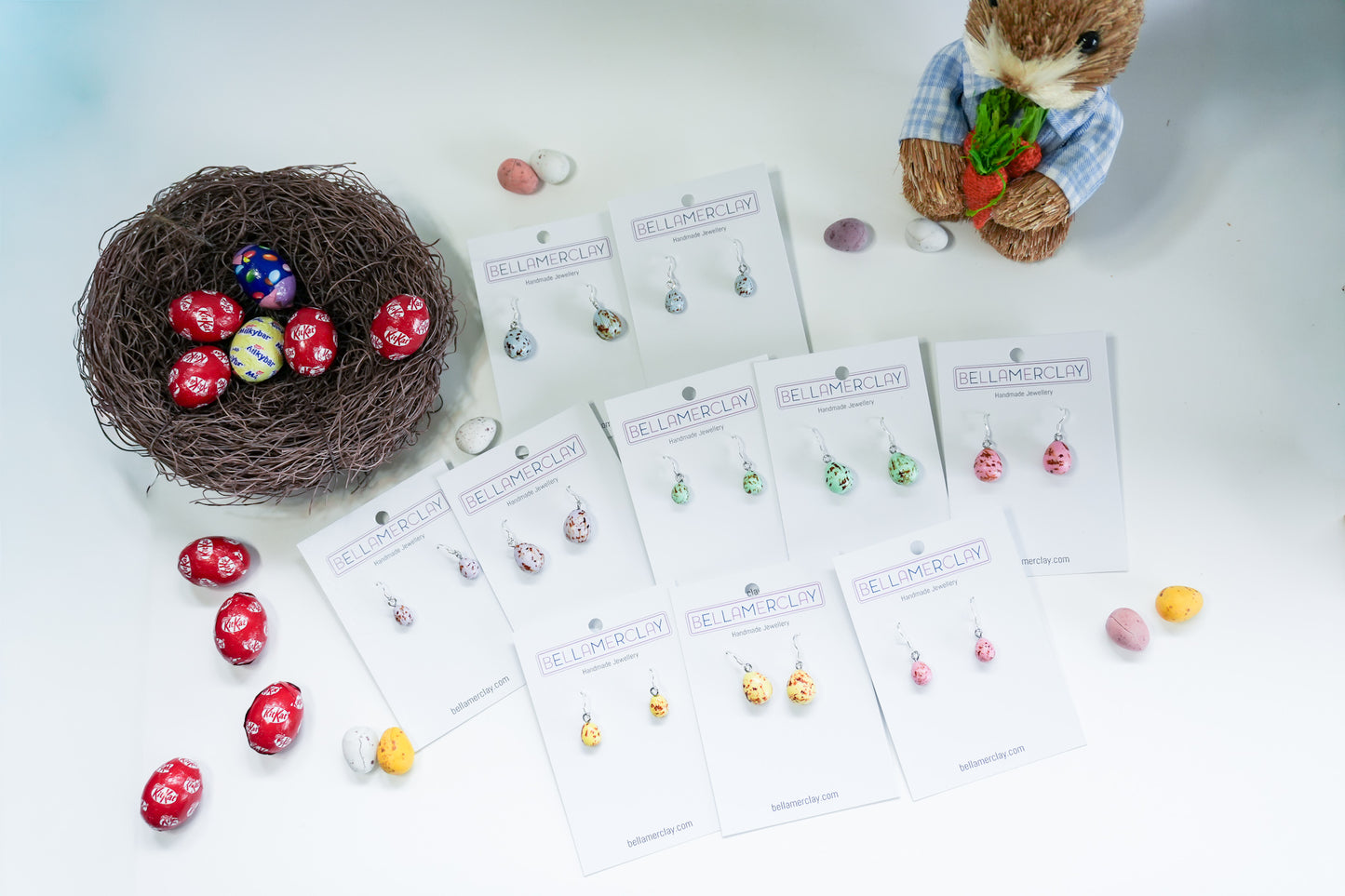 Mini Speckled Egg Earrings