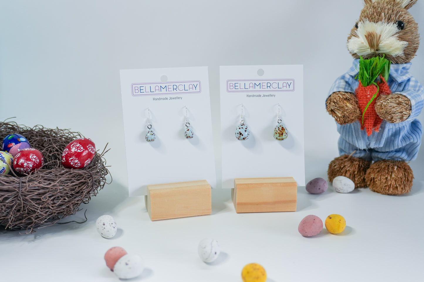 Mini Speckled Egg Earrings