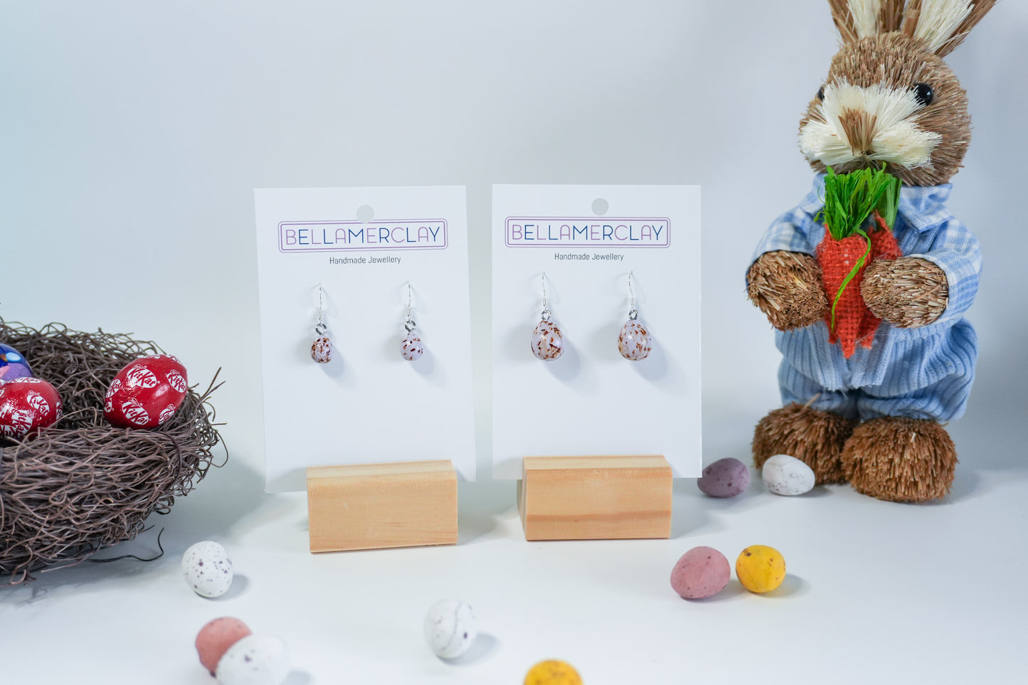 Mini Speckled Egg Earrings