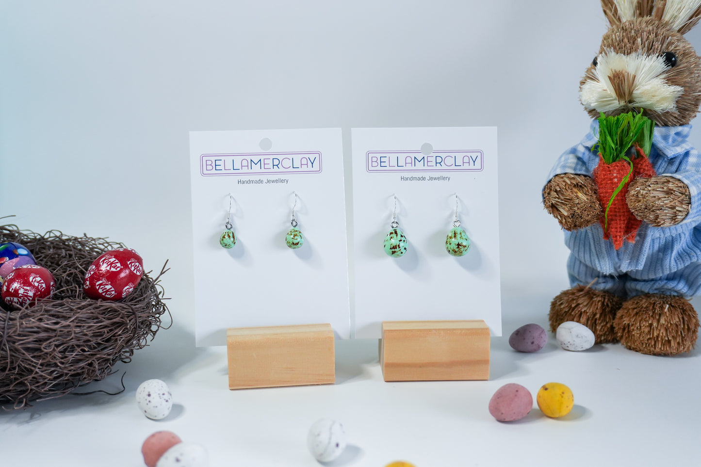 Mini Speckled Egg Earrings