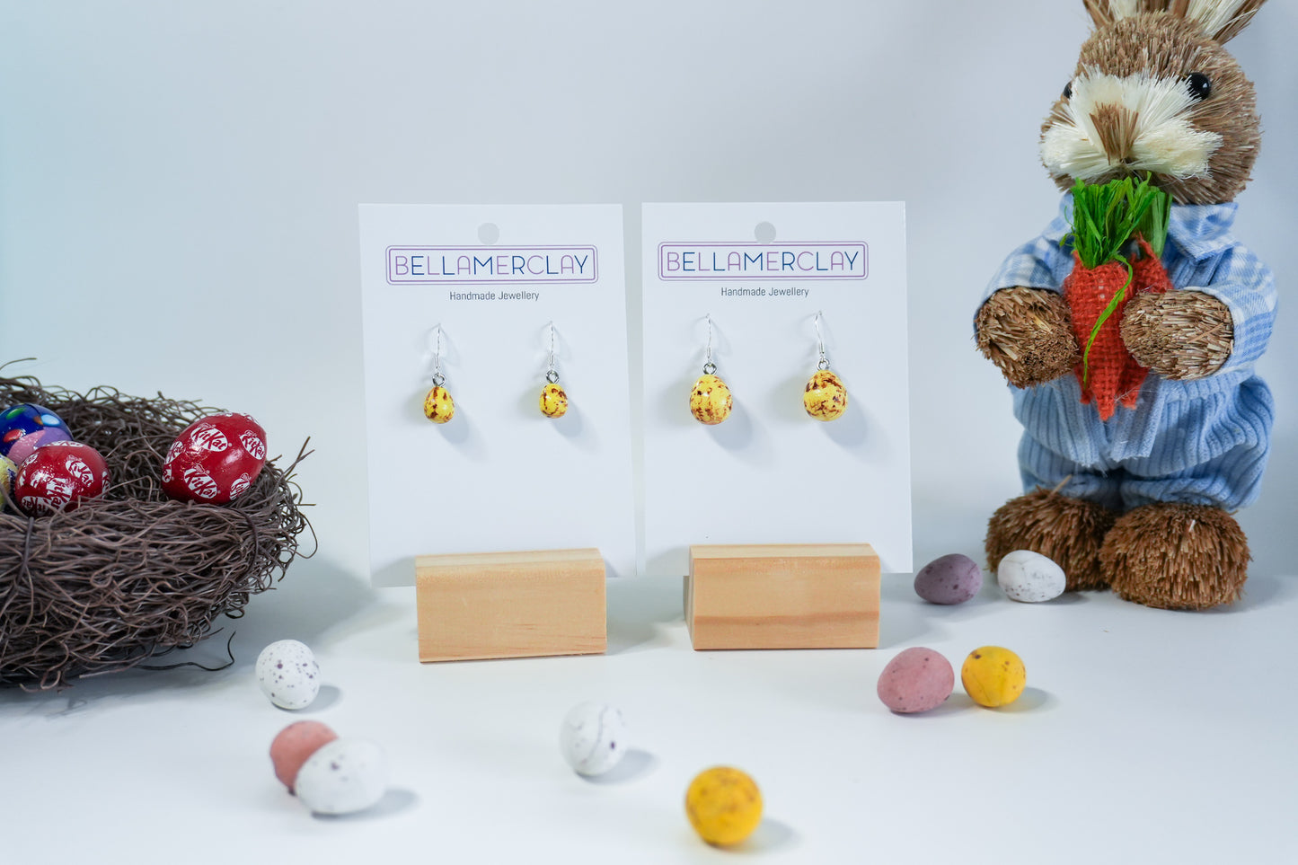 Mini Speckled Egg Earrings