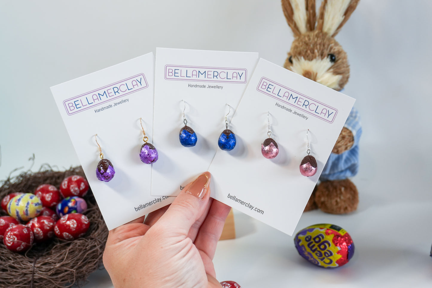Foiled Chocolate Egg Earrings