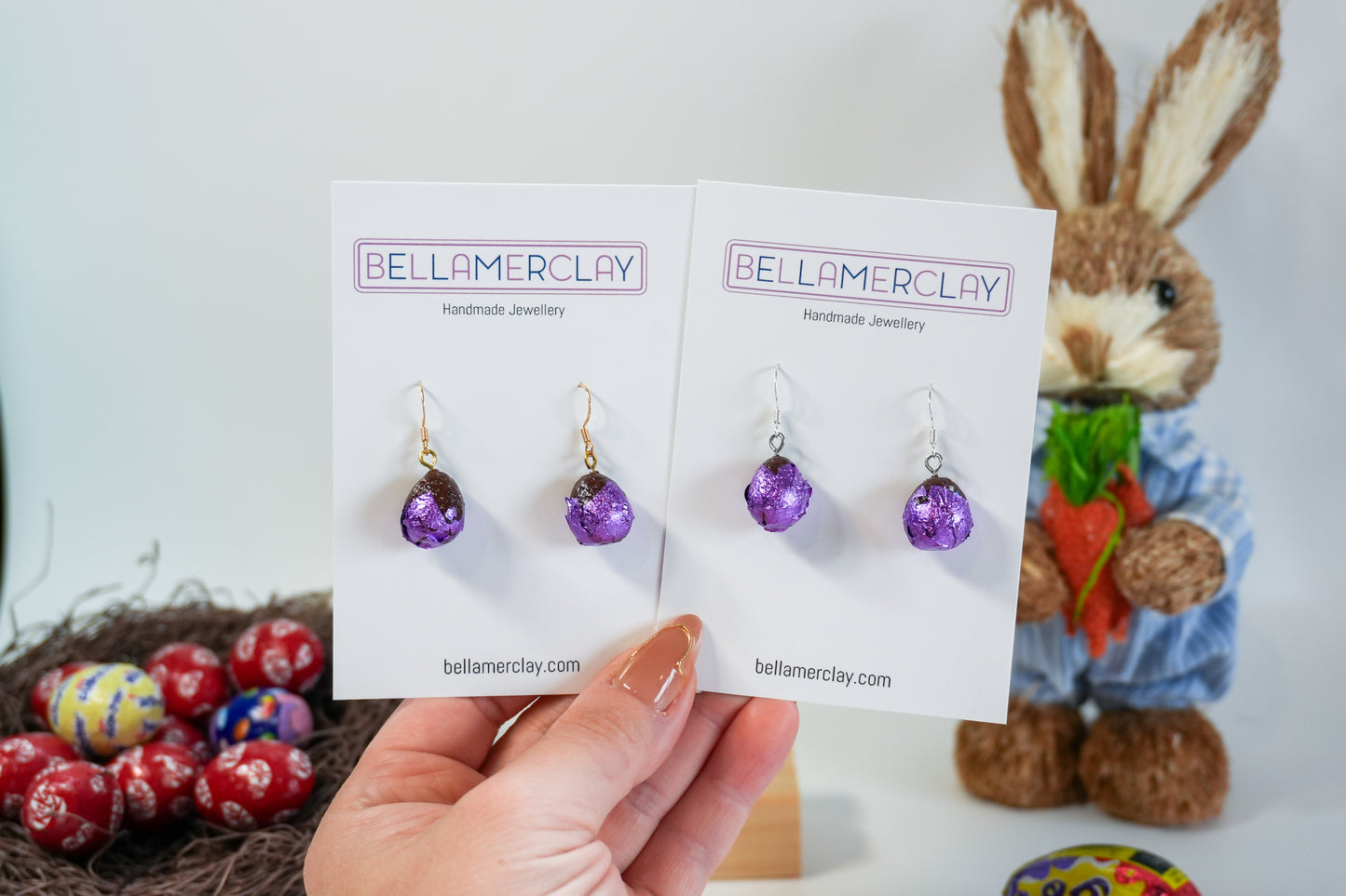 Foiled Chocolate Egg Earrings