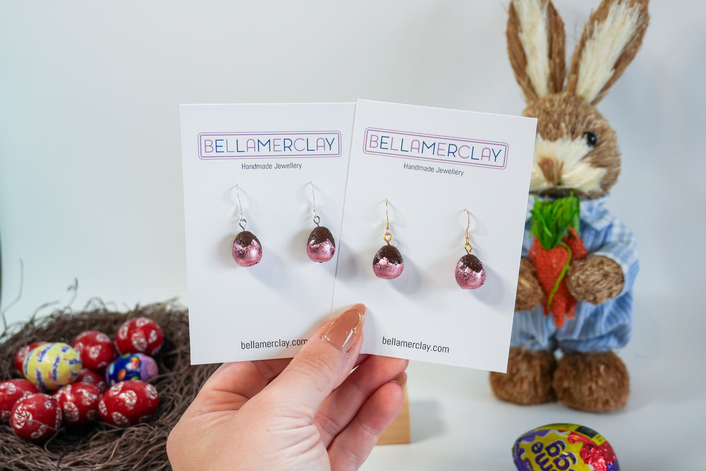 Foiled Chocolate Egg Earrings