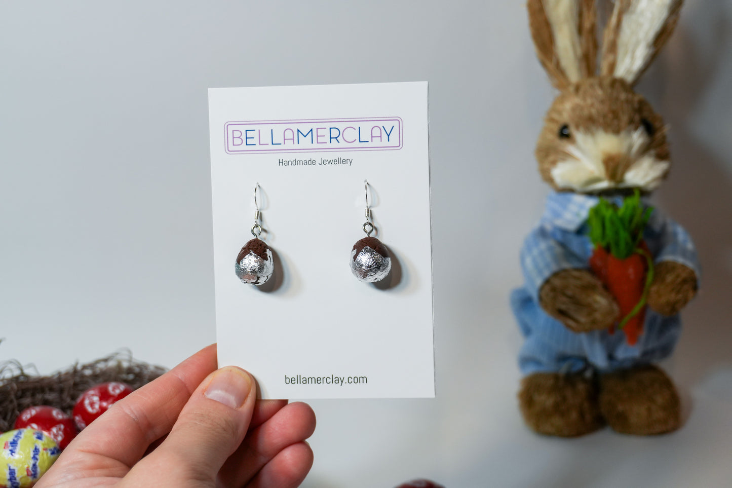 Foiled Chocolate Egg Earrings