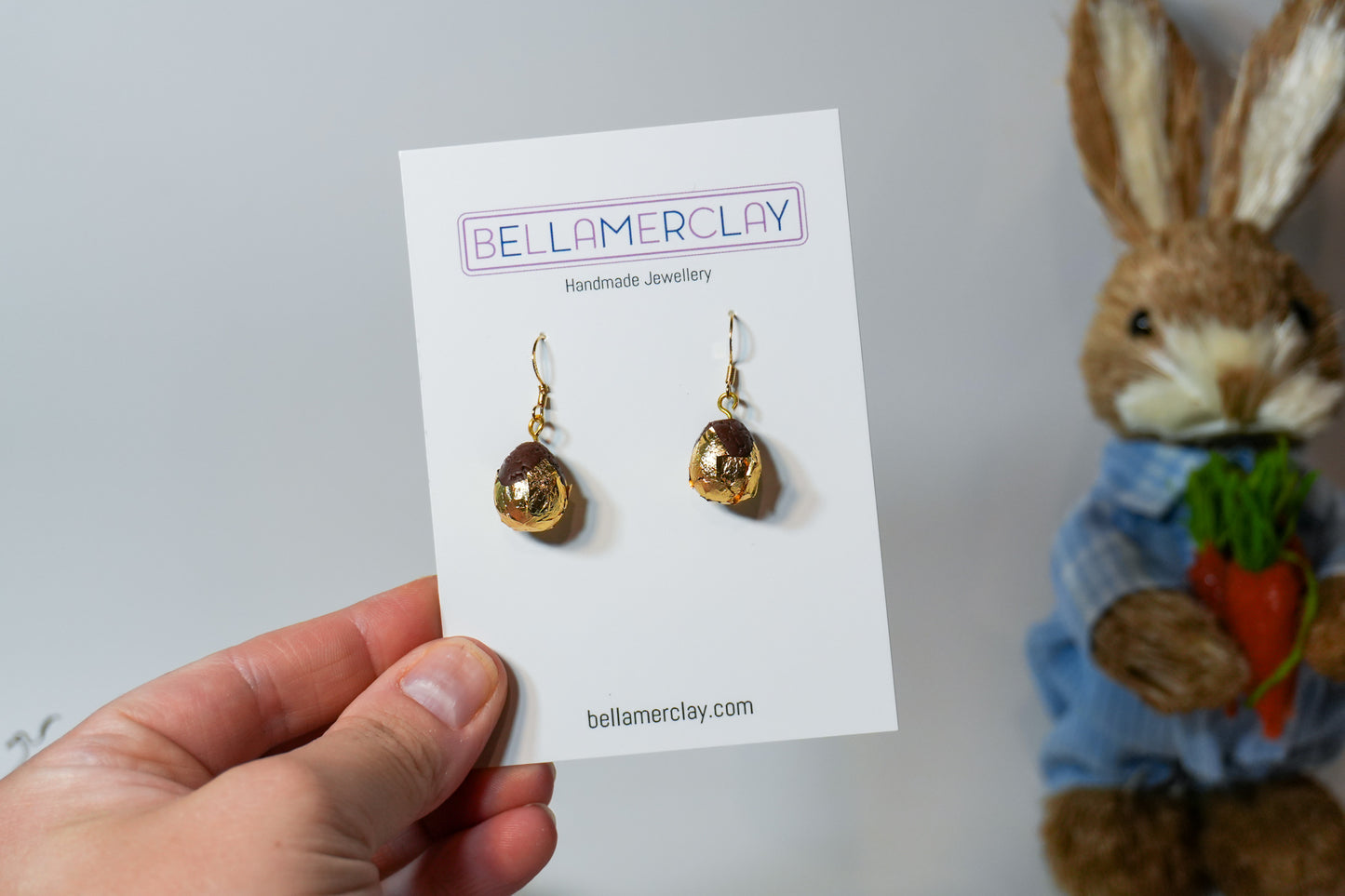 Foiled Chocolate Egg Earrings