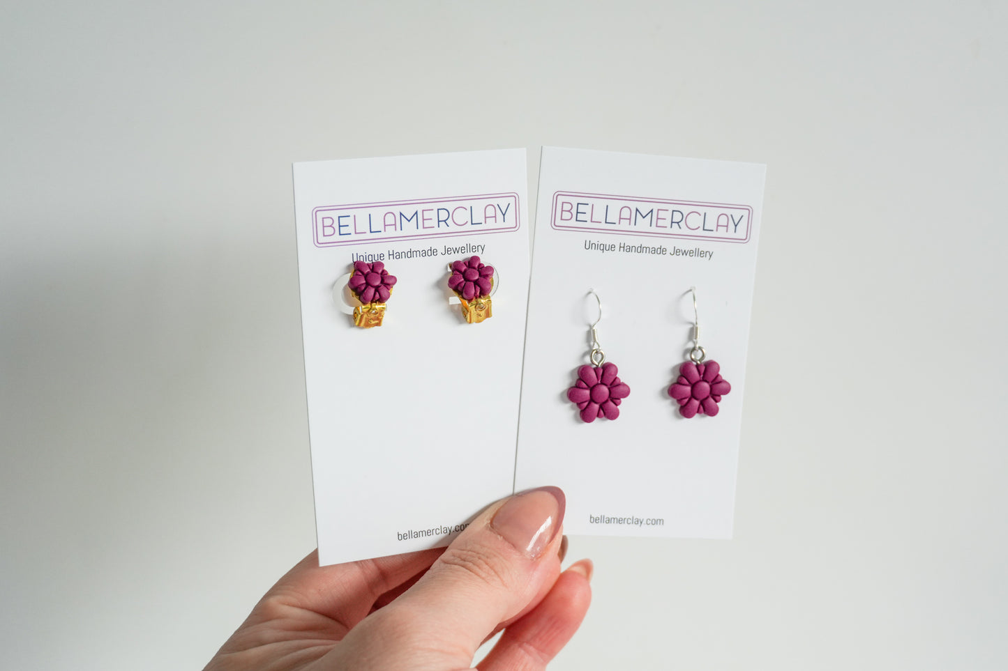 Maroon Flower Earrings