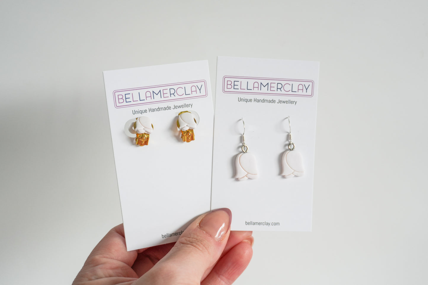 White Tulip Earrings