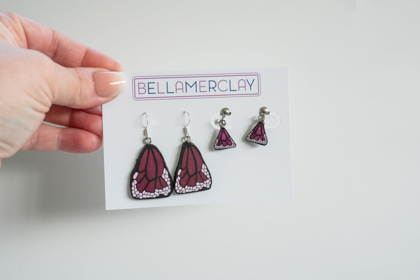 Purple Butterfly Wing Combo Earrings