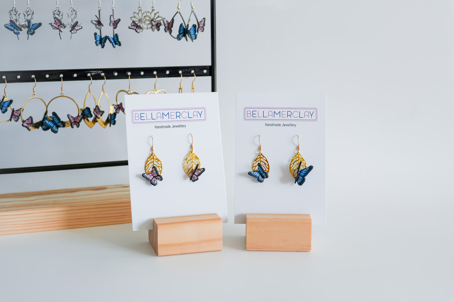 Gold Leaf Butterfly Earrings