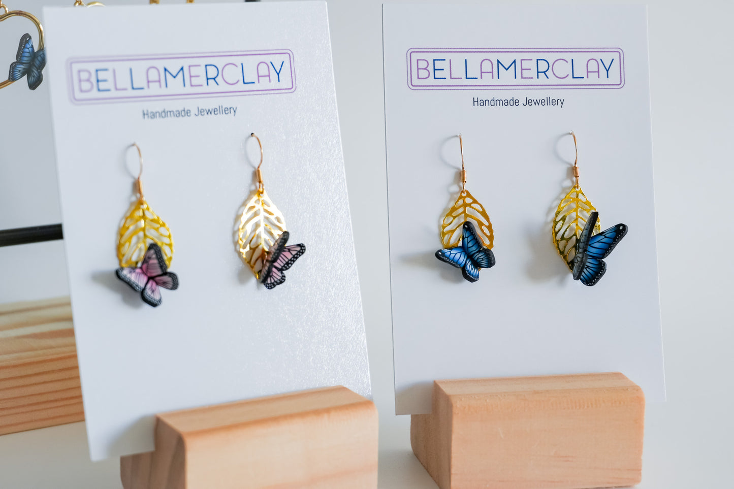 Gold Leaf Butterfly Earrings