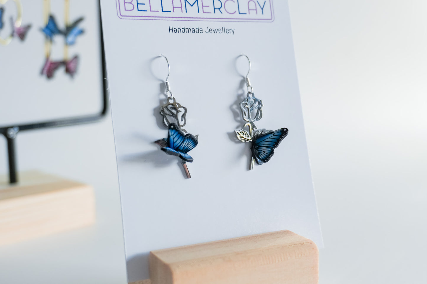 Rose Butterfly Earrings