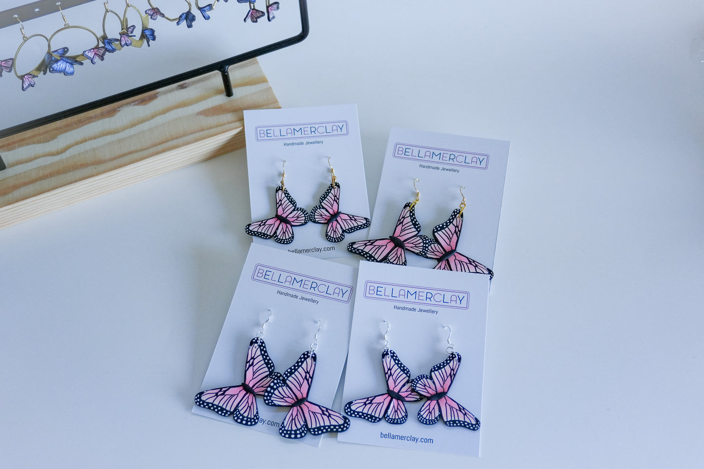 Pink Butterfly Earrings
