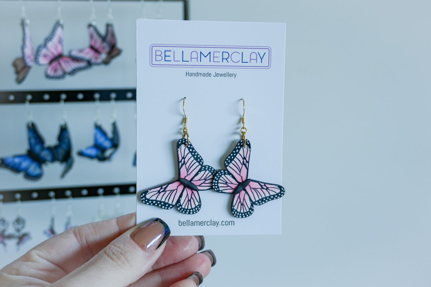 Pink Butterfly Earrings