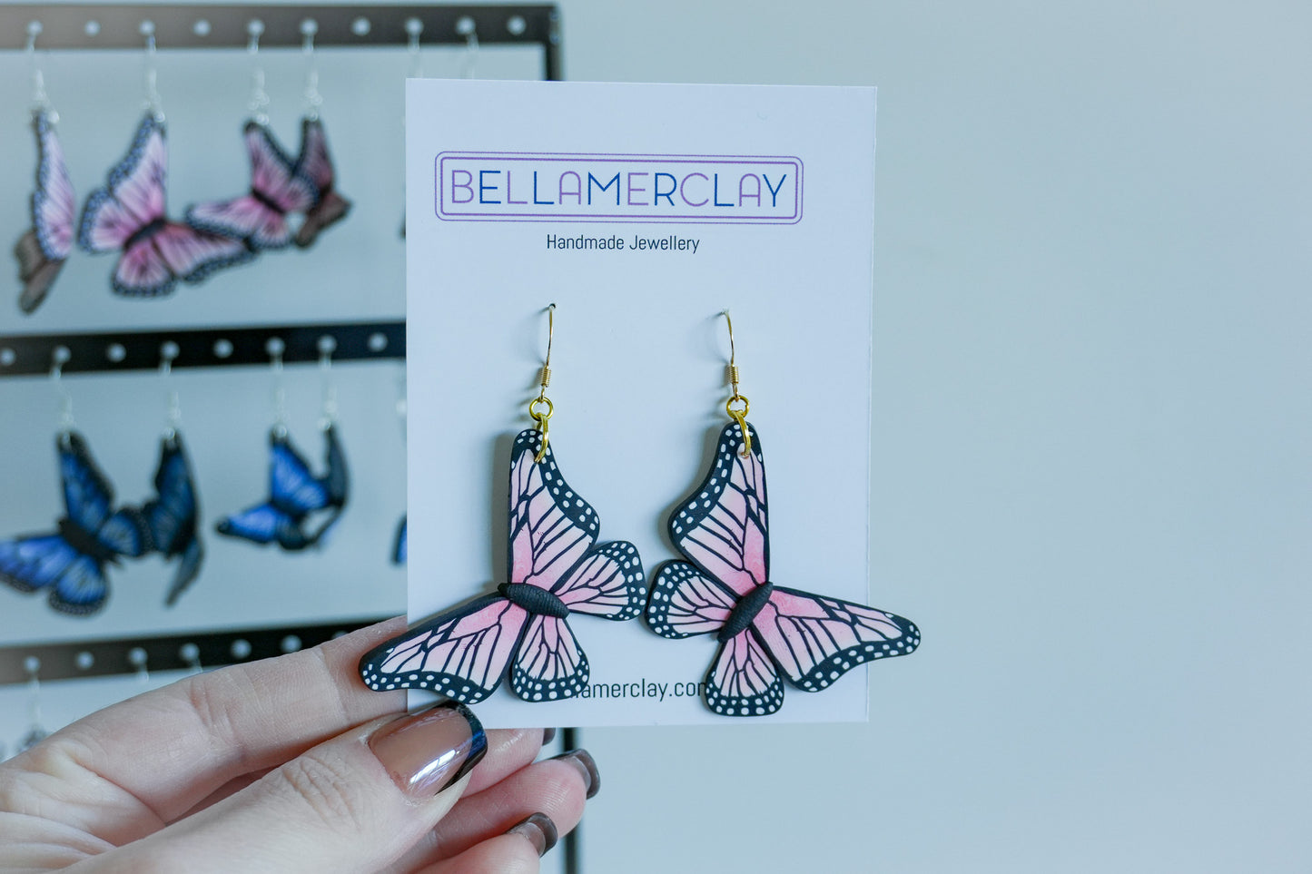 Pink Butterfly Earrings