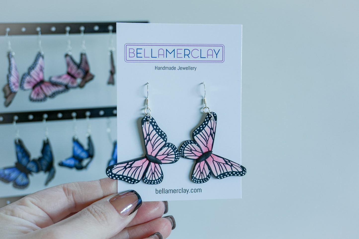 Pink Butterfly Earrings