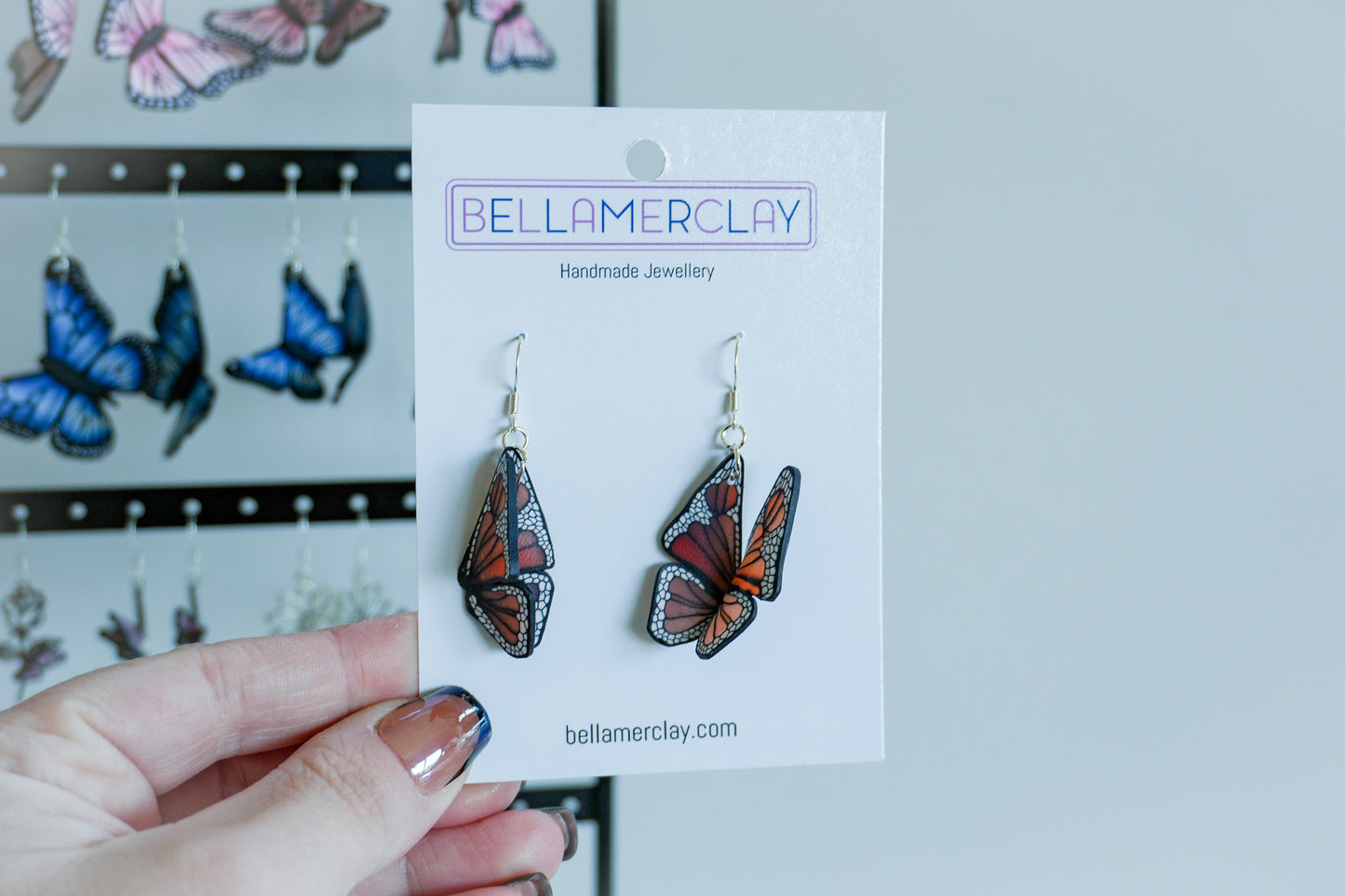 Translucent Monarch Butterfly Earrings