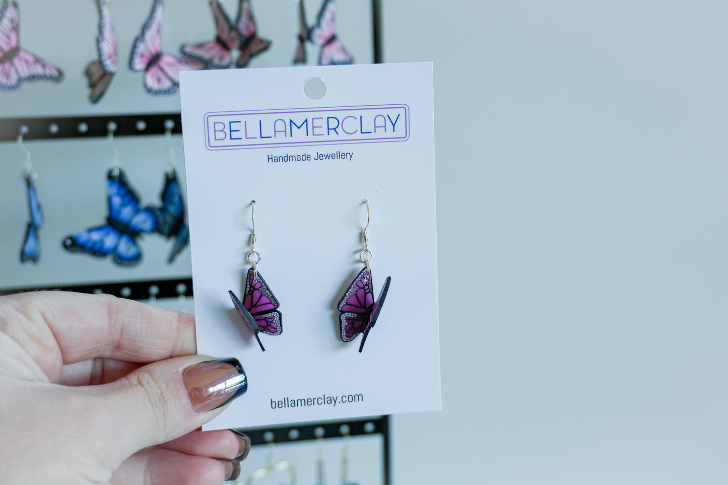 Translucent Purple Butterfly Earrings