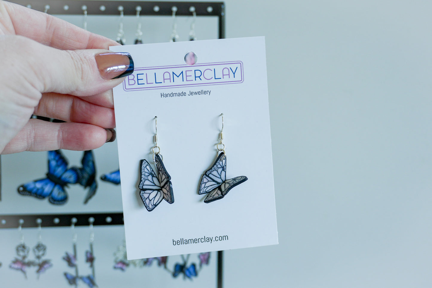 White Butterfly Earrings