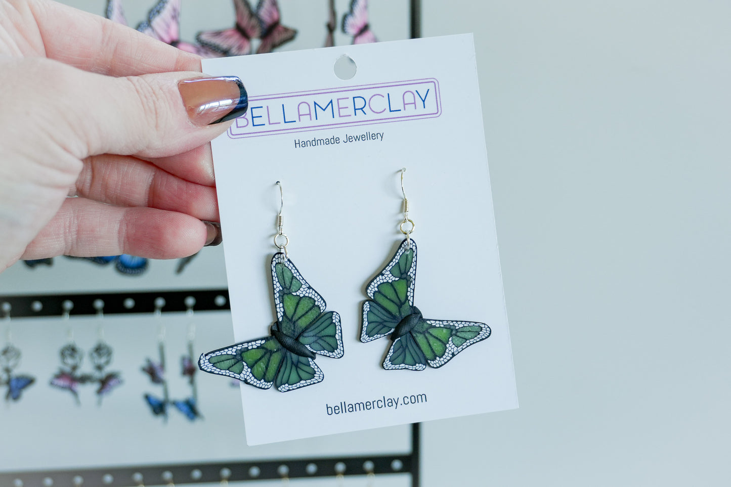 Green Butterfly Earrings