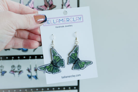 Green Butterfly Earrings