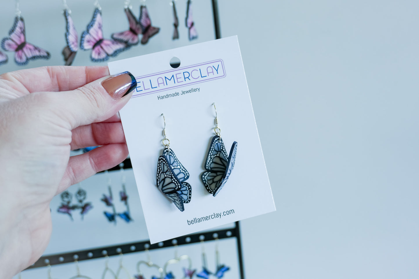 Pearl Butterfly Folded Wing Earrings