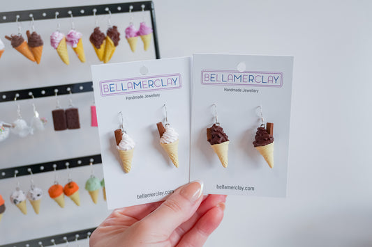 Regular Cone Soft Serve Ice Cream Earrings