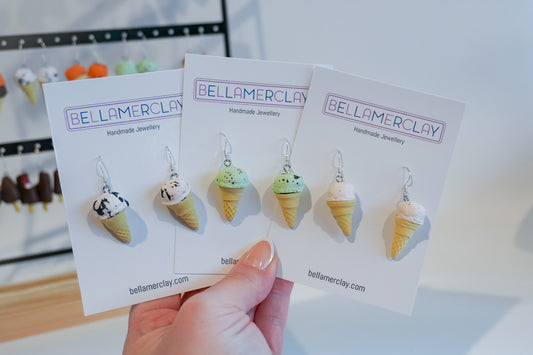 Single Scoop Ice cream Cone Earrings