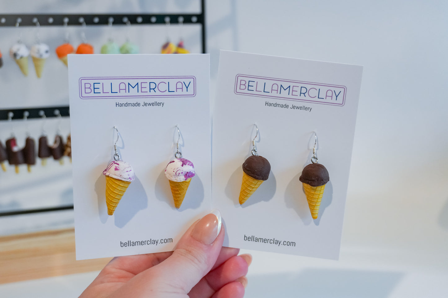 Single Scoop Ice cream Cone Earrings