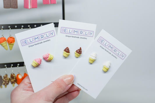 Ice Cream Cone Stud Earrings