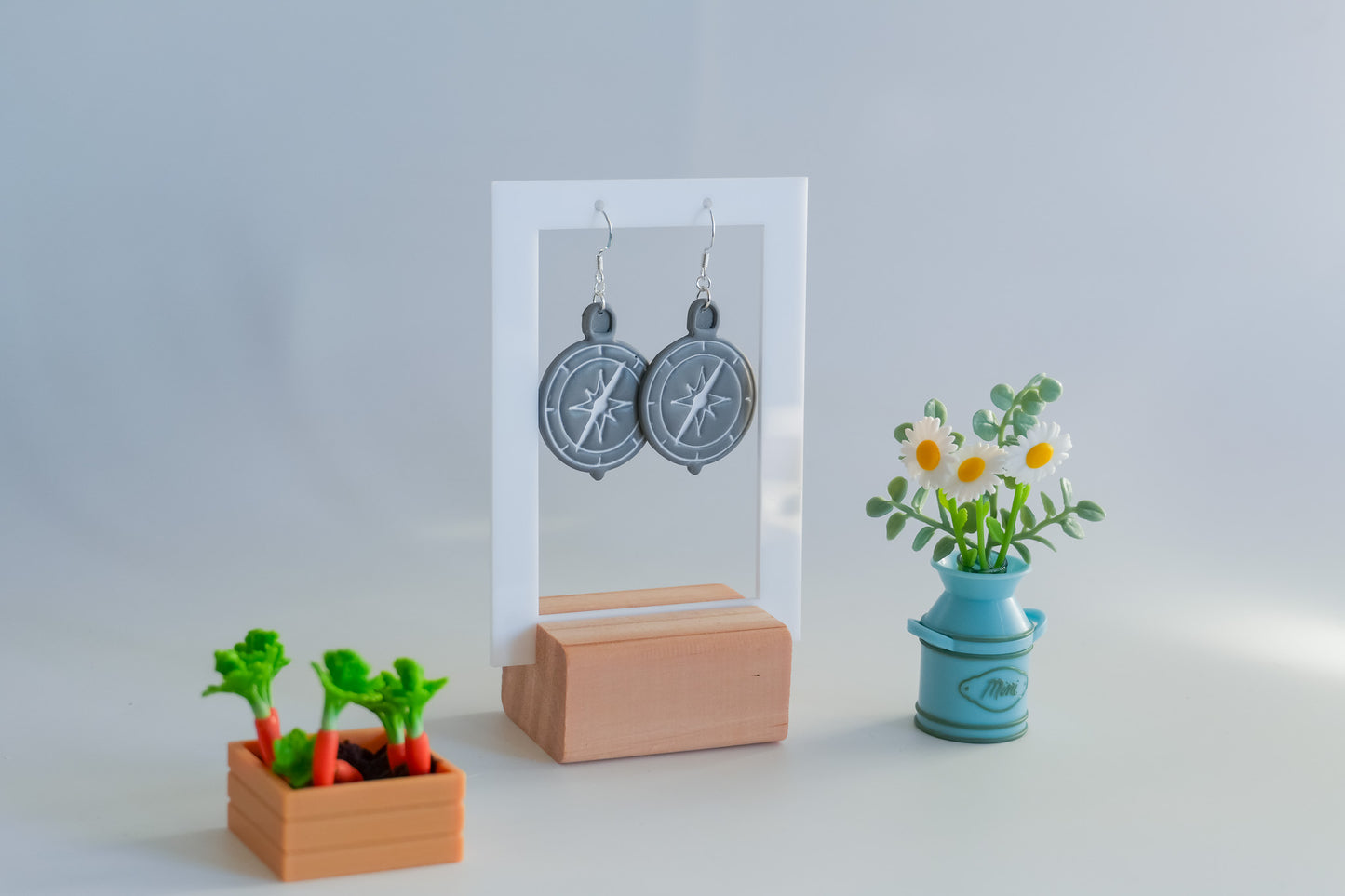 Large Compass Earrings