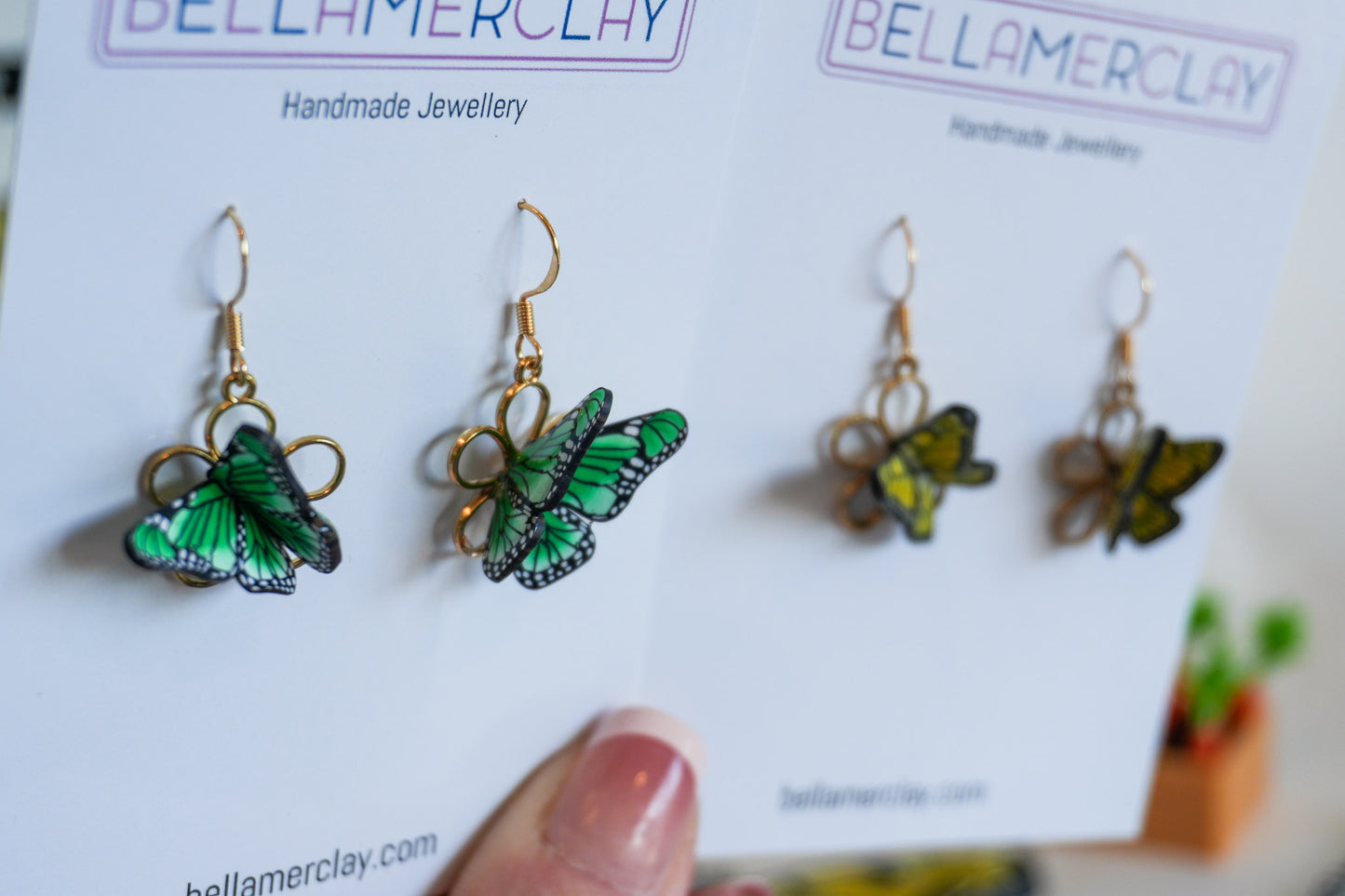 Gold Flower Butterfly Earrings