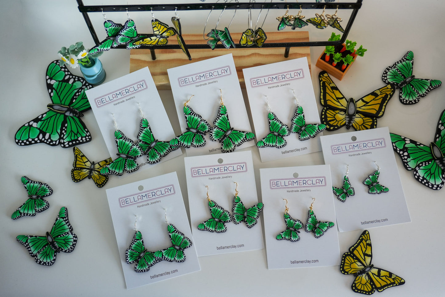 Green Butterfly Earrings
