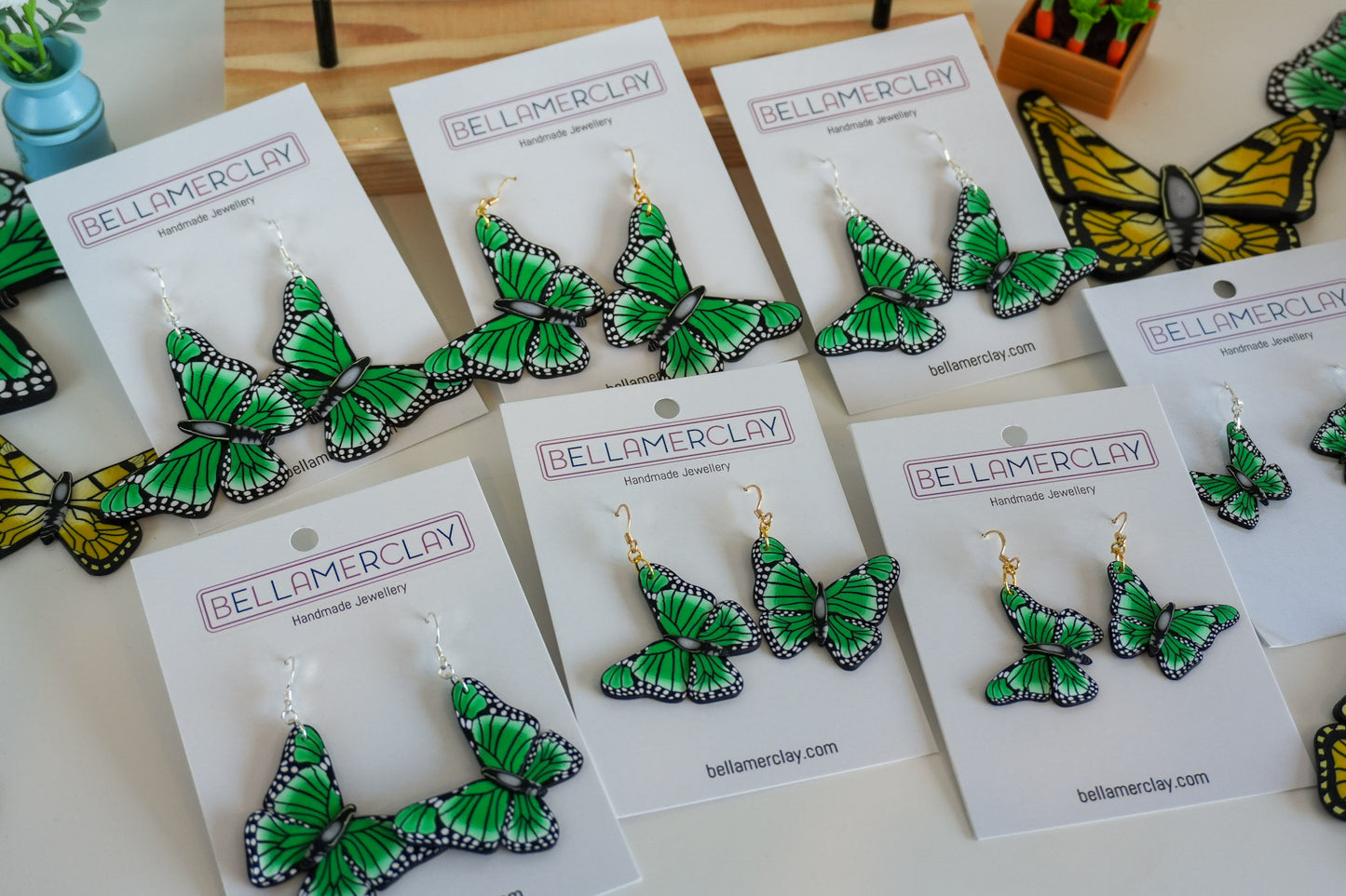 Green Butterfly Earrings