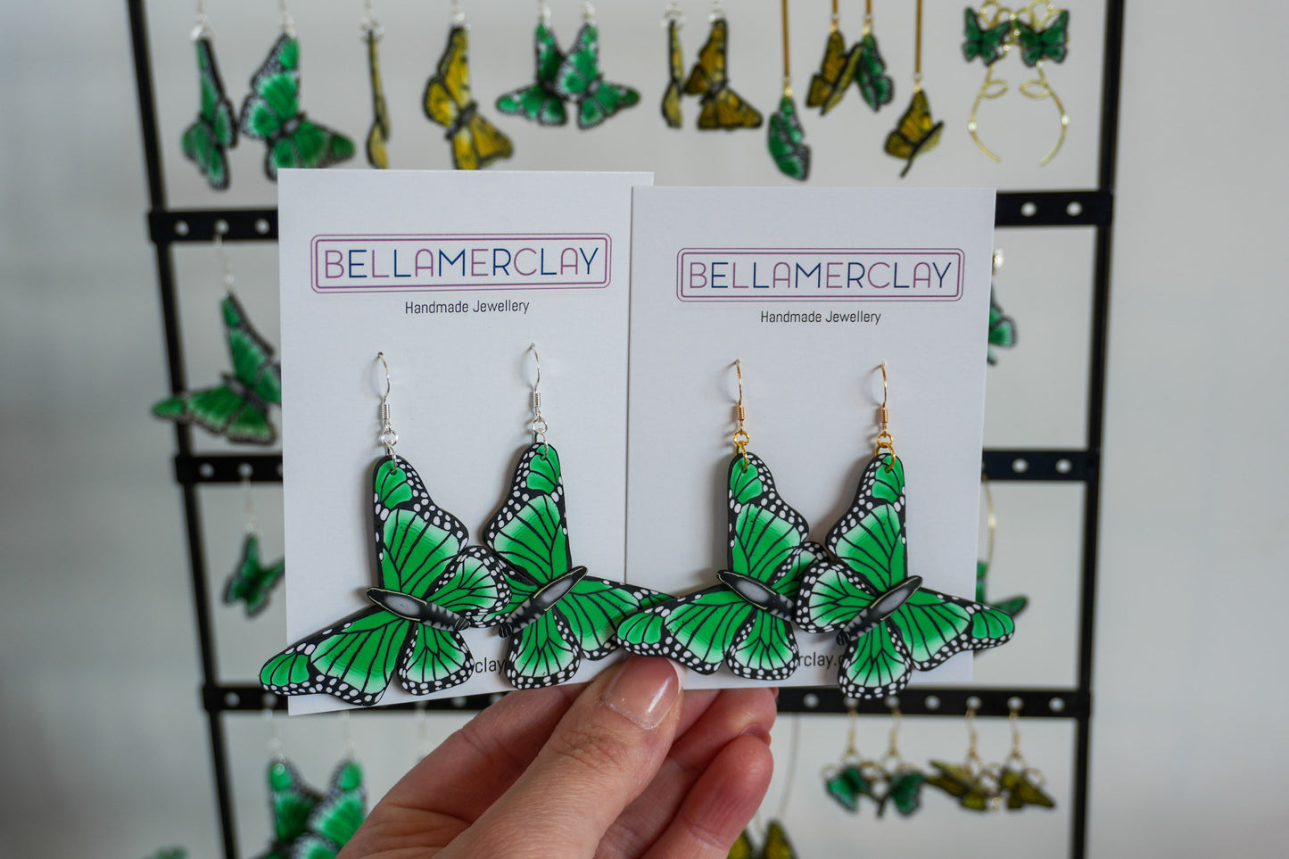 Green Butterfly Earrings