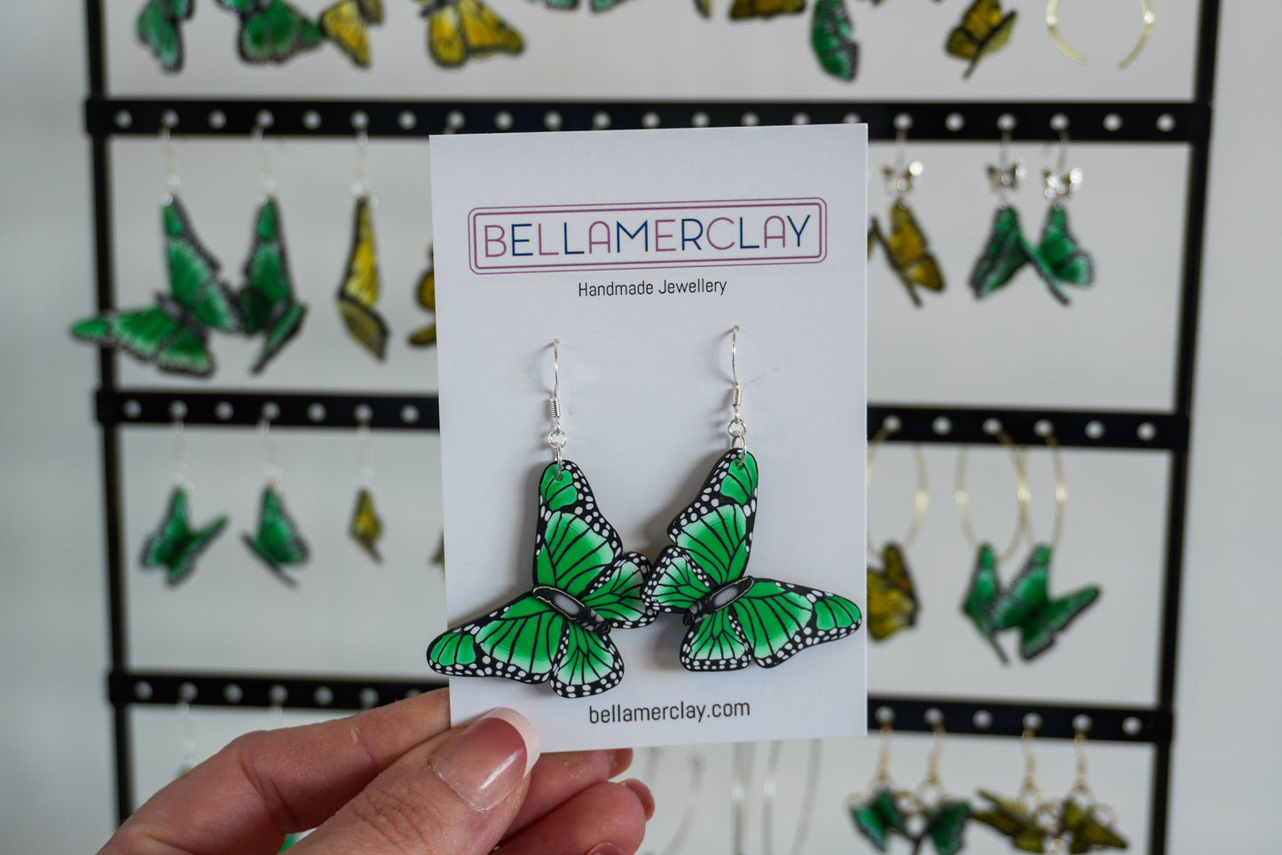 Green Butterfly Earrings