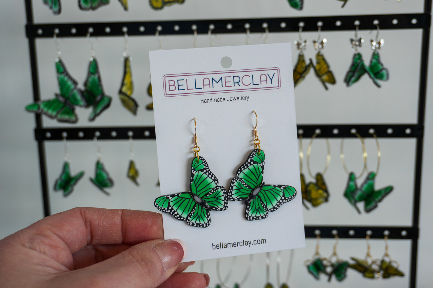 Green Butterfly Earrings
