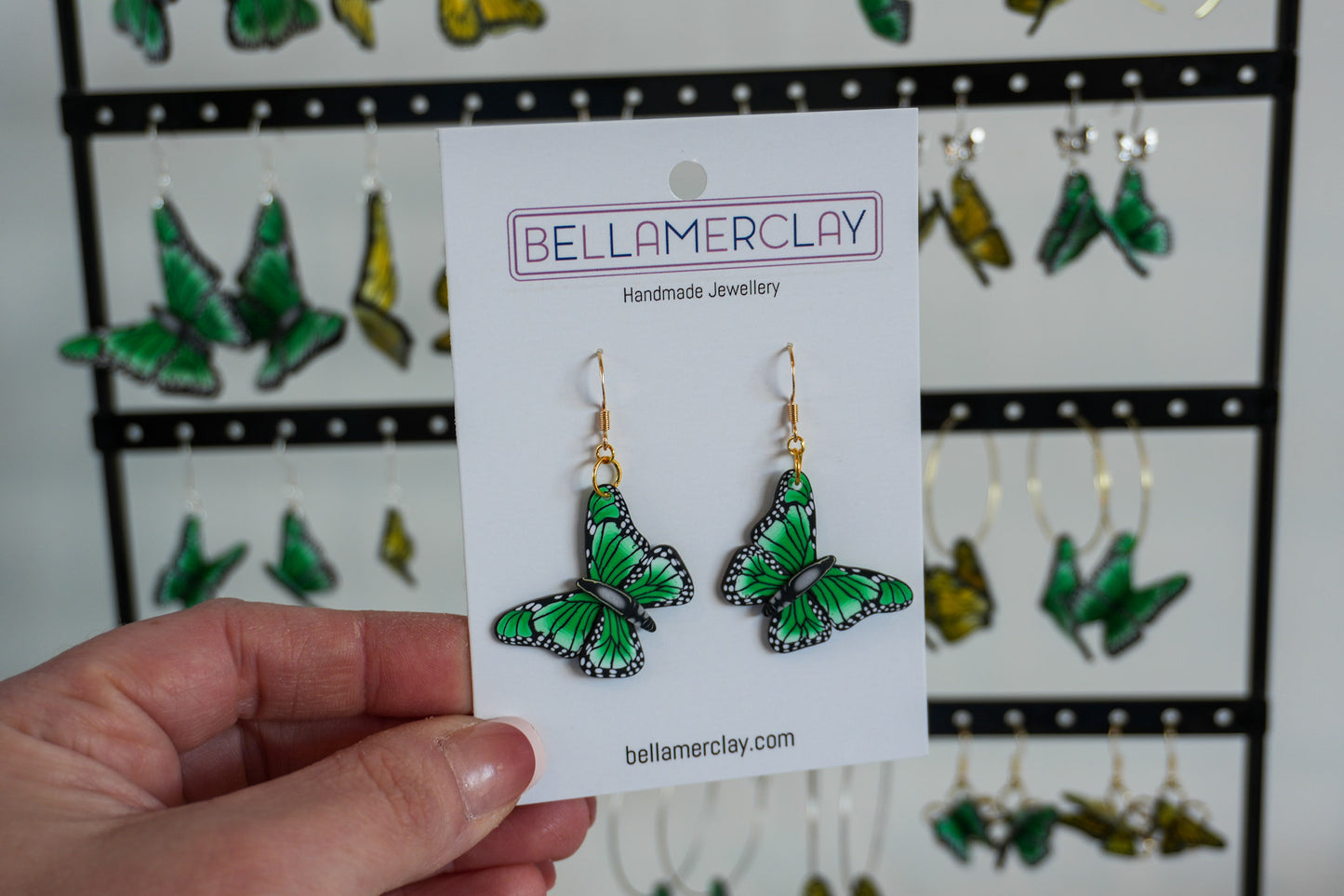 Green Butterfly Earrings