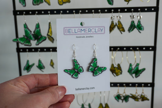 Green Butterfly Earrings