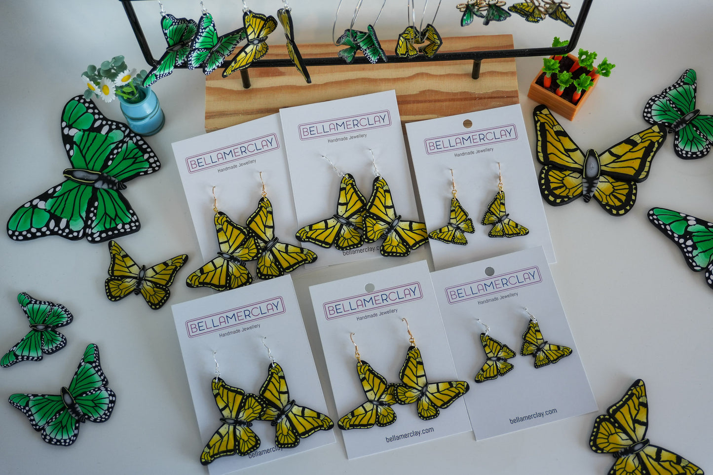 Yellow Butterfly Earrings