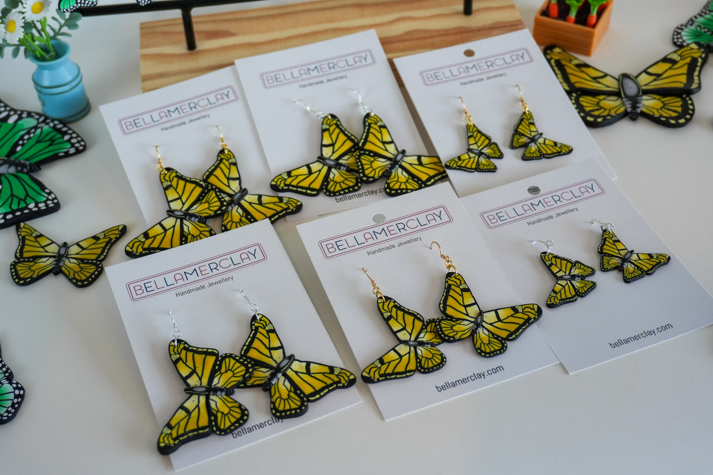 Yellow Butterfly Earrings