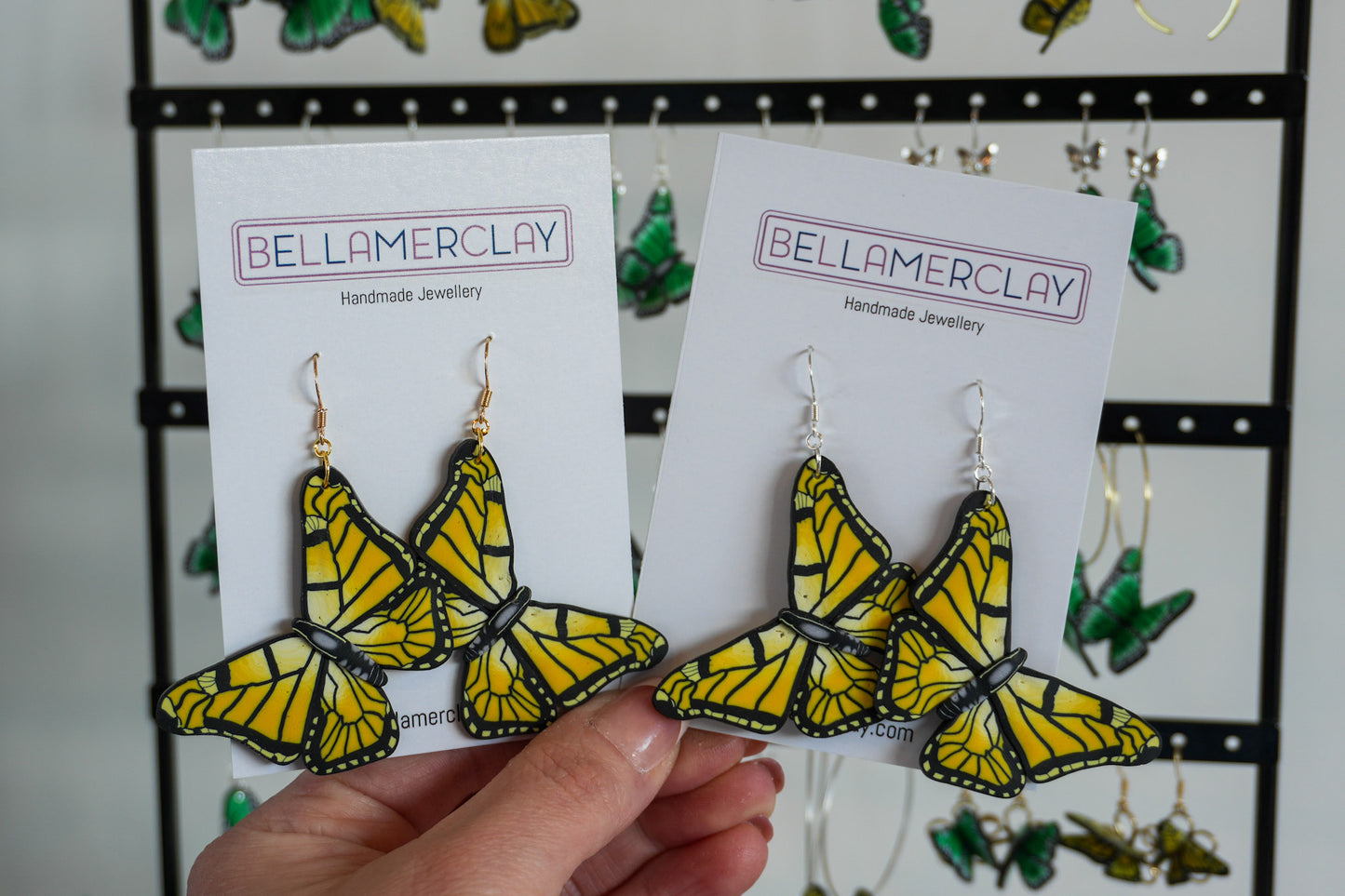 Yellow Butterfly Earrings