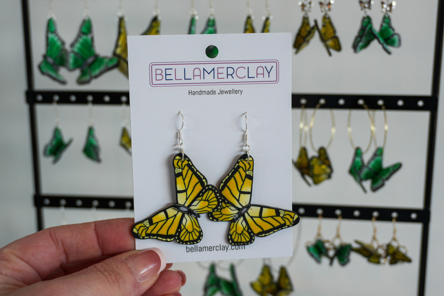 Yellow Butterfly Earrings