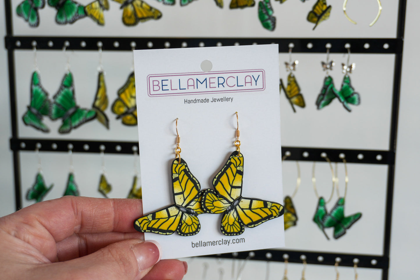 Yellow Butterfly Earrings